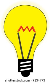 illustration of a yellow lamp