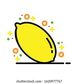 Illustration Of Yellow Lemon With Variations Isolated On A White Background. Vector Illustration