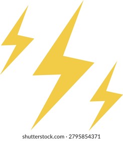 An illustration of yellow lightning bolts