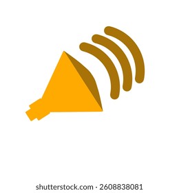 illustration of yellow monitor screen with loudspeaker 