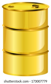 Illustration of a yellow oil barrel on a white background