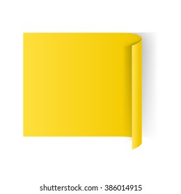 Illustration of Yellow Paper Notepad with Curling Edge