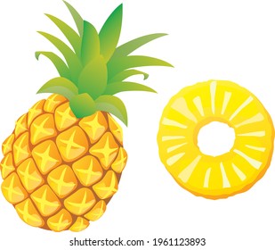 Illustration of an yellow pineapple