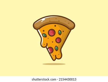ilustración de porción de pizza amarilla