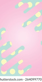 Illustration of yellow polka dot background with pastel pink wavy lines.