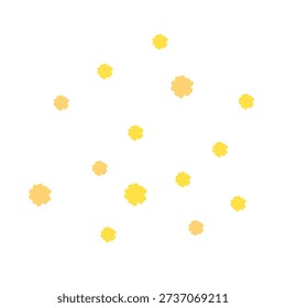 Illustration of yellow pollen scattering