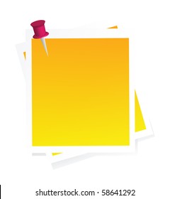 illustration of yellow postit isolated on white background