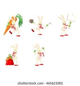 illustration of yellow rabbit cartoon