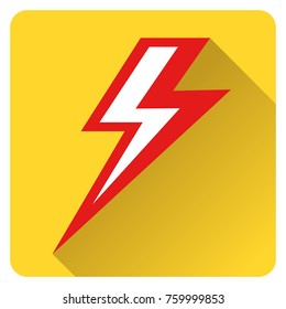 Illustration of yellow and red thunder icon
