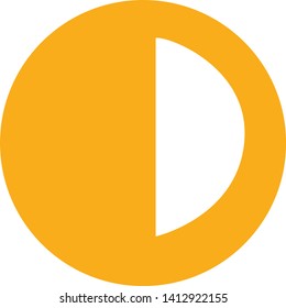 illustration of yellow round button icon