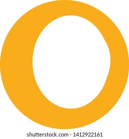 illustration of yellow round button icon
