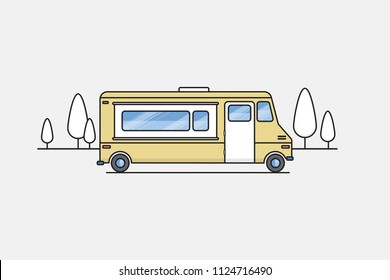Illustration of yellow school bus.