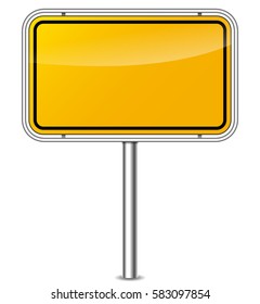 Illustration Yellow Sign Board On White Stock Vector (Royalty Free ...