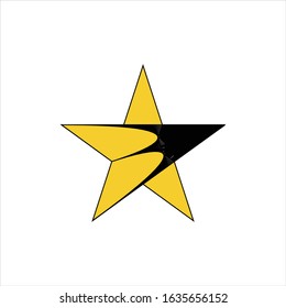 Illustration yellow star swallow icon vector graphic