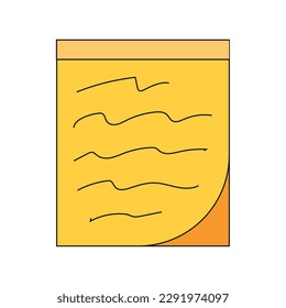 vector de nota de lápiz amarillo de ilustración 