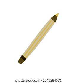 Illustration of a yellow striped pencil on a white background, symbolizing creativity and design. Ideal for themes related to art, drawing, education, and stationery tools
