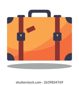 An illustration of a yellow suitcase, representing travel, vacation, and luggage for journeys.