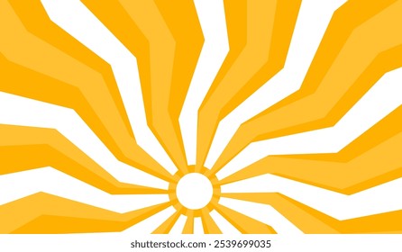 Ilustração do fundo amarelo da luz solar. Design abstrato luz solar. design de desenho animado luz solar em estilo plano.