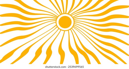 Illustration of yellow sunlight background. Sunlight abstract design. sun light cartoon design in flat style.