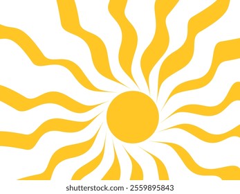 Illustration of yellow sunlight background. Sunlight abstract design. sun light cartoon design in flat style.