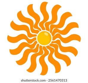 Illustration of yellow sunlight background. Sunlight abstract design. sun light cartoon design in flat style.