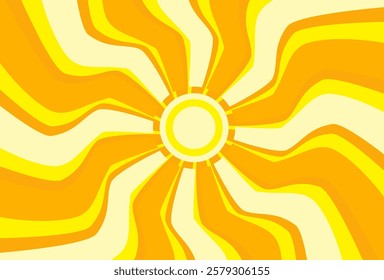 Illustration of yellow sunlight background. Sunlight abstract design. sun light cartoon design in flat style.