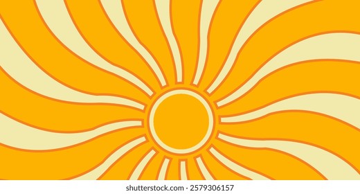Illustration of yellow sunlight background. Sunlight abstract design. sun light cartoon design in flat style.