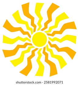 Illustration of yellow sunlight background. Sunlight abstract design. sun light cartoon design in flat style.