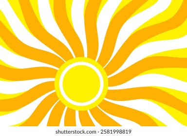 Illustration of yellow sunlight background. Sunlight abstract design. sun light cartoon design in flat style.