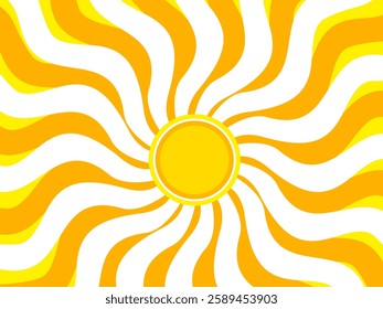 Illustration of yellow sunlight background. Sunlight abstract design. sun light cartoon design in flat style.
