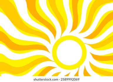 Illustration of yellow sunlight background. Sunlight abstract design. sun light cartoon design in flat style.