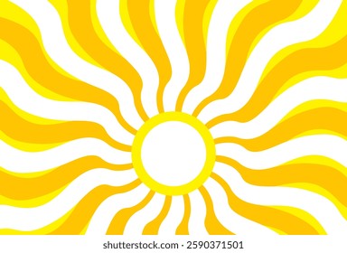 Illustration of yellow sunlight background. Sunlight abstract design. sun light cartoon design in flat style.