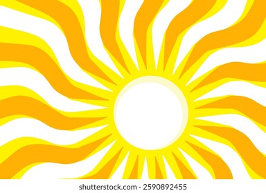 Illustration of yellow sunlight background. Sunlight abstract design. sun light cartoon design in flat style.