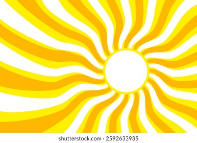 Illustration of yellow sunlight background. Sunlight abstract design. sun light cartoon design in flat style.
