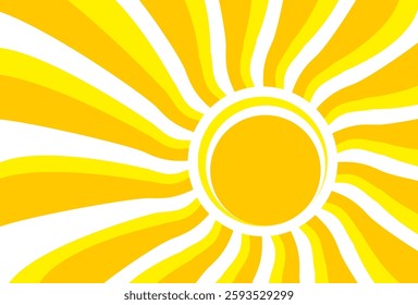 Illustration of yellow sunlight background. Sunlight abstract design. sun light cartoon design in flat style.