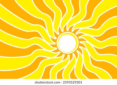 Illustration of yellow sunlight background. Sunlight abstract design. sun light cartoon design in flat style.