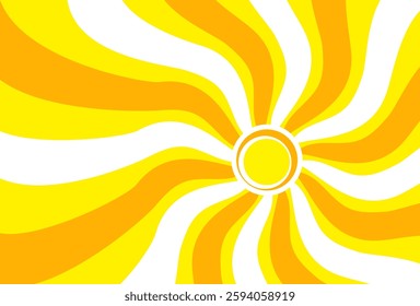 Illustration of yellow sunlight background. Sunlight abstract design. sun light cartoon design in flat style.