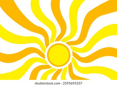 Illustration of yellow sunlight background. Sunlight abstract design. sun light cartoon design in flat style.