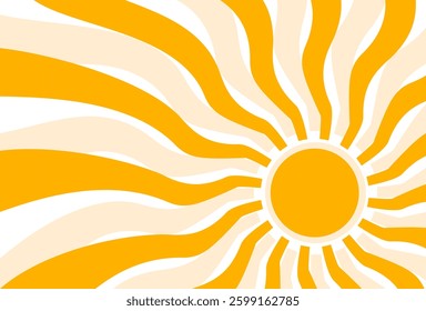 Illustration of yellow sunlight background. Sunlight abstract design. sun light cartoon design in flat style.