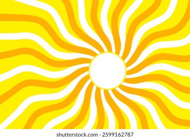 Illustration of yellow sunlight background. Sunlight abstract design. sun light cartoon design in flat style.