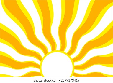 Illustration of yellow sunlight background. Sunlight abstract design. sun light cartoon design in flat style.