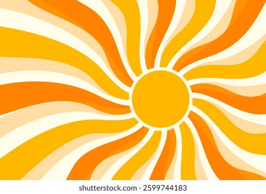 Illustration of yellow sunlight background. Sunlight abstract design. sun light cartoon design in flat style.