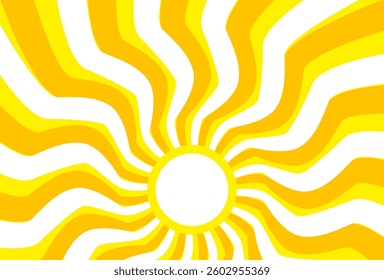 Illustration of yellow sunlight background. Sunlight abstract design. sun light cartoon design in flat style.