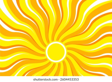 Illustration of yellow sunlight background. Sunlight abstract design. sun light cartoon design in flat style.