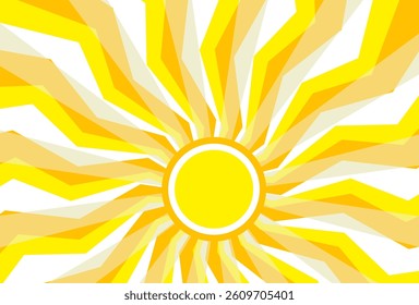 Illustration of yellow sunlight background. Sunlight abstract design. sun light cartoon design in flat style.