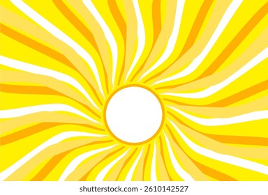 Illustration of yellow sunlight background. Sunlight abstract design. sun light cartoon design in flat style.