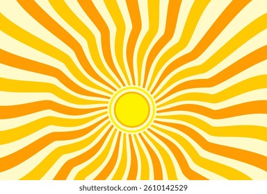 Illustration of yellow sunlight background. Sunlight abstract design. sun light cartoon design in flat style.