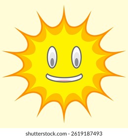Illustration of yellow sunlight background. Sunlight abstract design. sun light cartoon design in flat style