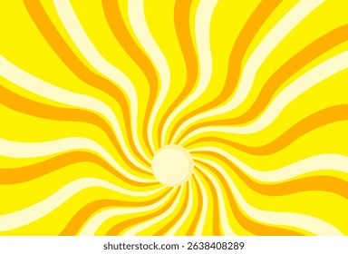 Illustration of yellow sunlight background. Sunlight abstract design. sun light cartoon design in flat style.