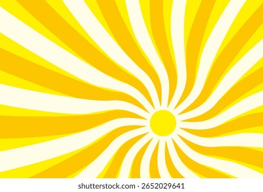 Ilustração do fundo amarelo da luz solar. Design abstrato luz solar. design de desenho animado luz solar em estilo plano.